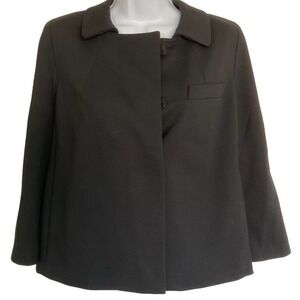 TALBOTS Black Career Blazer Jacket‎ 3/4 Sleeve Size 10 Petite